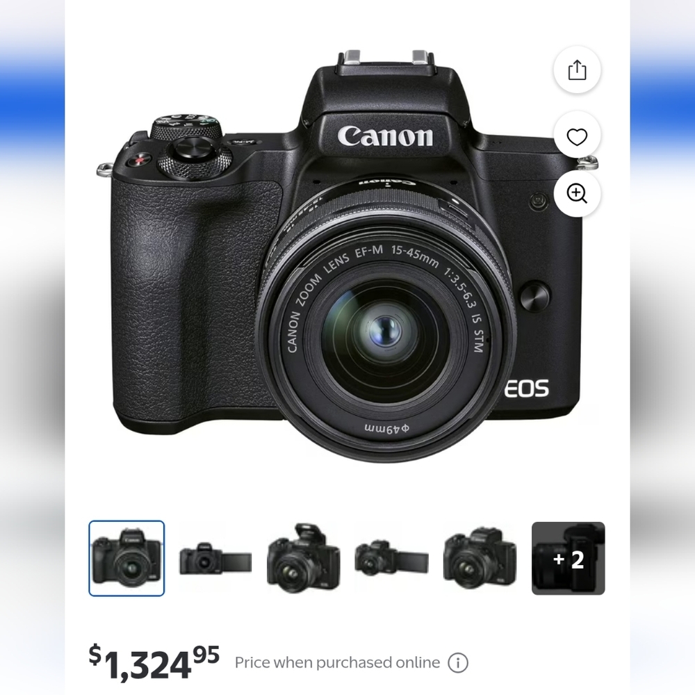 Canon EOS M50 MARK 2 Black Digital Camera with Strap and Charger